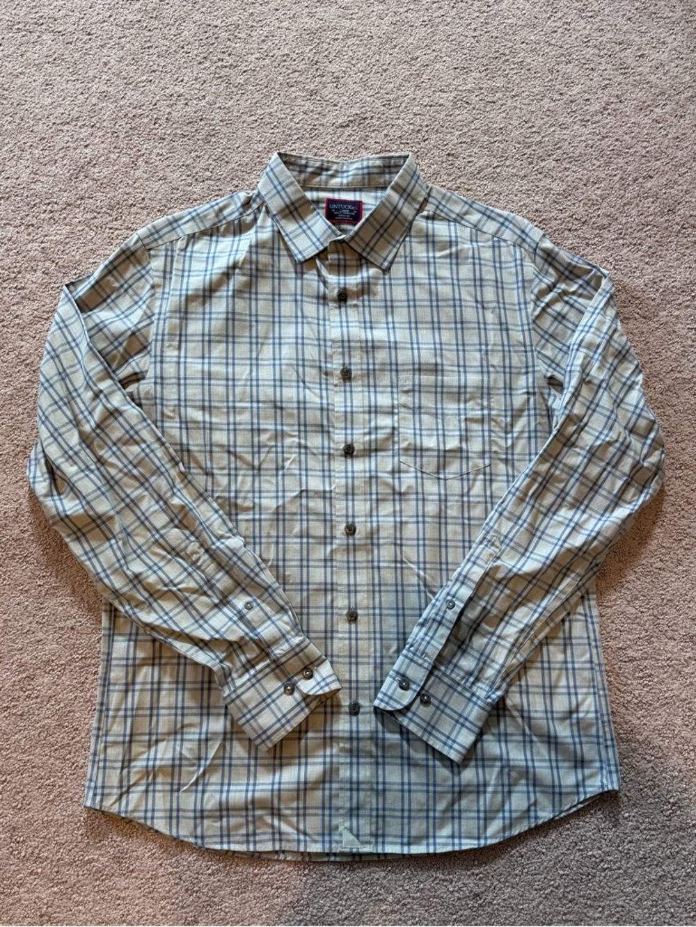 UntuckIt Button Down Shirt Mens Large Slim Wrinkle Free